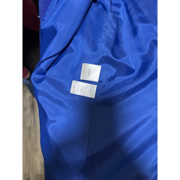 NEW Anne Klein Women's Blue Tweed Jacket Lined Size XL Open Front Blazer - Picture 6 of 8